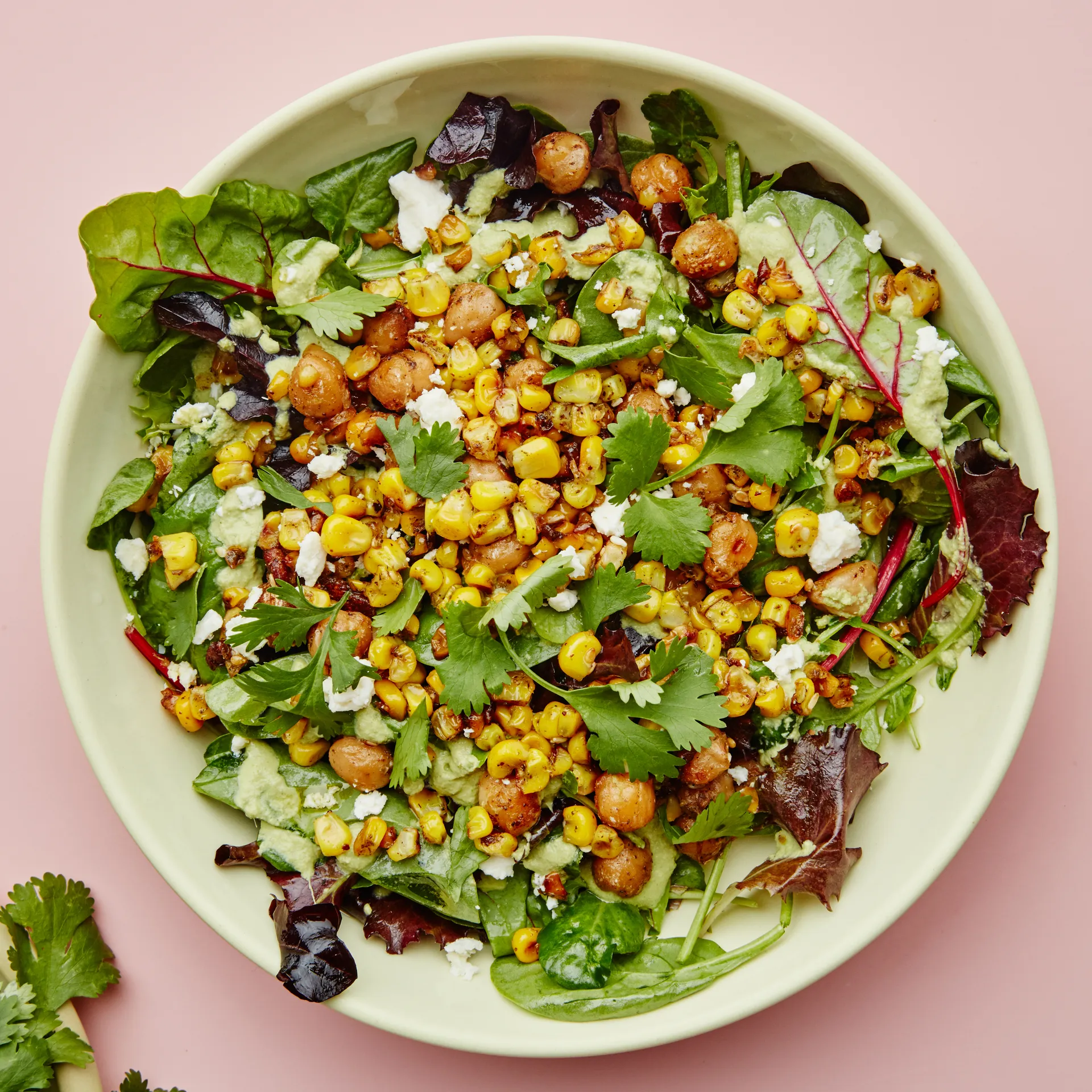 Corn and chickpea bowl