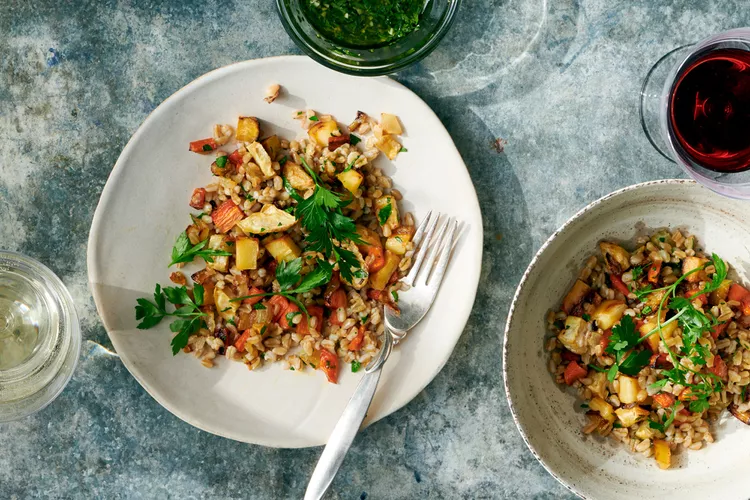 farro and root veg salad